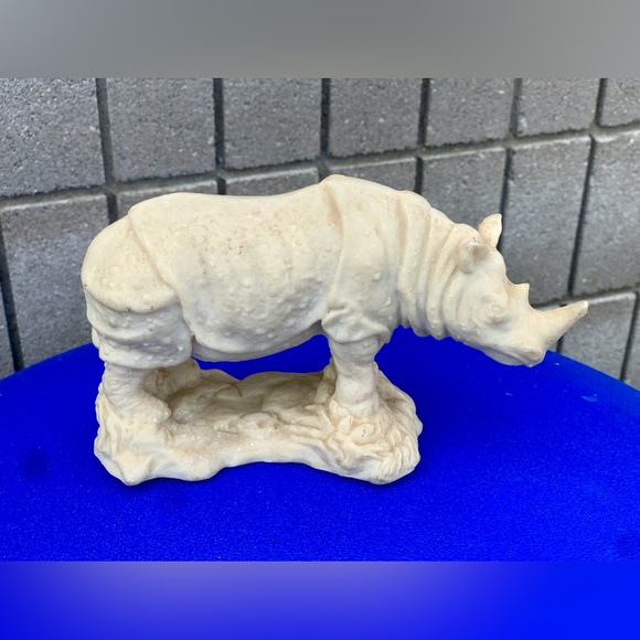 Mid Century Vtg Rhinoceros Hand Sculpted Figurine Hecho En Mexico Rhino - Picture 16 of 16
